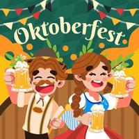 celebre a oktoberfest com cerveja vetor