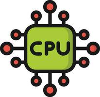ilustração de design de ícone de vetor de CPU