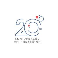 Ilustração de design de modelo de vetor de celebração do 20º aniversário
