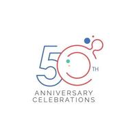 Ilustração de design de modelo de vetor de celebração do 50º aniversário