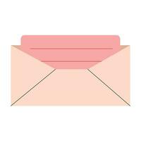 vetor Rosa envelope com carta mensagem