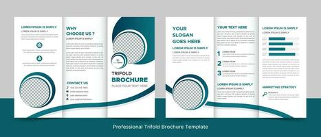 criativo corporativo moderno business moderno com três dobras brochura, layout com três dobras, carta, brochura de tamanho a4. vetor