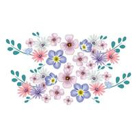 vetor 2d flores ramalhete ilustração conjunto