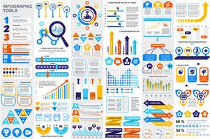 Modelo de design do vetor de elementos de visualização de elementos infográfico