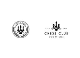 vintage clássico crachá emblema xadrez clube, xadrez torneio logotipo vetor ícone em branco fundo