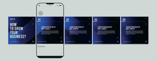carrossel modelo e social meios de comunicação postar disposição projeto, conjunto do o negócio microblog carrossel postar vetor