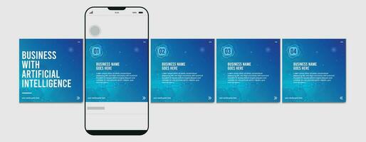 conjunto do carrossel postar modelo, editável carrossel publicar, social meios de comunicação carrossel postar para o negócio vetor