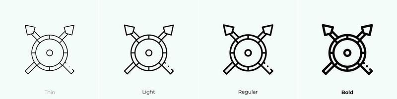 escudo ícone. afinar, luz, regular e negrito estilo Projeto isolado em branco fundo vetor