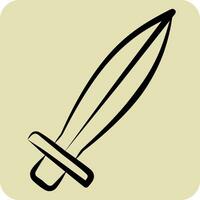 ícone espada. relacionado para céltico símbolo. mão desenhado estilo. simples Projeto editável. simples ilustração vetor