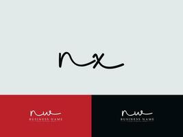 à moda assinatura nx logotipo arte, moderno nx logotipo carta Projeto para o negócio vetor