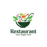 sopa logotipo, vegetal logotipo, restaurante ícone, ilustração do legumes dentro uma tigela vetor