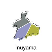 mapa cidade do inuyama projeto, Alto detalhado vetor mapa do Japão vetor Projeto modelo, adequado para seu companhia
