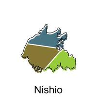 mapa cidade do Nisio projeto, Alto detalhado vetor mapa do Japão vetor Projeto modelo, adequado para seu companhia