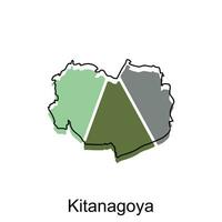 mapa cidade do kitanagoya projeto, Alto detalhado vetor mapa do Japão vetor Projeto modelo, adequado para seu companhia