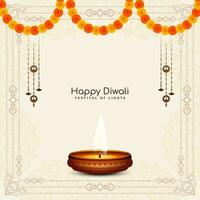 feliz diwali indiano hindu tradicional festival fundo vetor