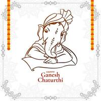 feliz ganesh chaturthi religioso hindu festival celebração cartão vetor