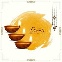 feliz diwali tradicional indiano festival celebração fundo vetor