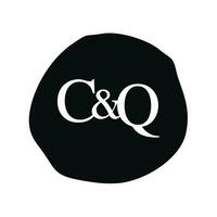 cq inicial logotipo carta escova monograma empresa vetor