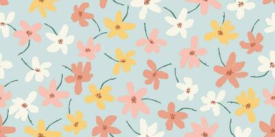 na moda exótico mão desenhado flores desatado padronizar. floral fundo para têxtil, papel de parede, bandeira, capas, superfície, impressão e casa decoração. flor vetor ilustração.