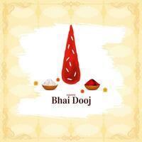 feliz bhai dooj hindu cultural festival celebração cartão vetor