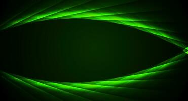 brilhando verde laser linhas abstrato oi-tech fundo vetor