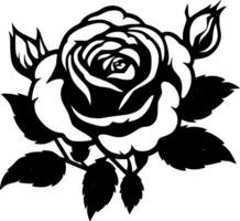 rosas - Preto e branco isolado ícone - vetor ilustração