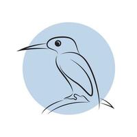 martinho pescatore pássaro linha arte Prêmio vetor ilustração