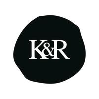 kr inicial logotipo carta escova monograma empresa vetor