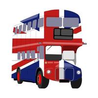 ônibus urbano de dois andares union jack britânico de londres vetor