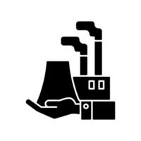 ícone de glifo preto de fabricação vetor