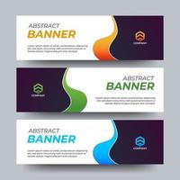 conjunto de design de banners de vetor abstrato com 3 cores diferentes