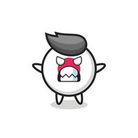 expressão colérica do personagem mascote do emblema da bandeira do Japão vetor