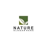 logotipo da natureza com ilustração da folha que reflete a natureza vetor