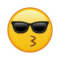 se beijando face com oculos de sol ampla Tamanho do amarelo emoji sorrir vetor