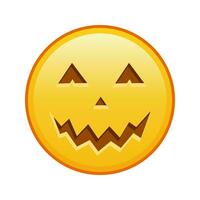 assustador dia das Bruxas face ampla Tamanho do amarelo emoji sorrir vetor