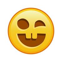 assustador dia das Bruxas face ampla Tamanho do amarelo emoji sorrir vetor