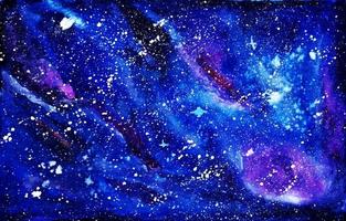 pintura em aquarela de galáxia