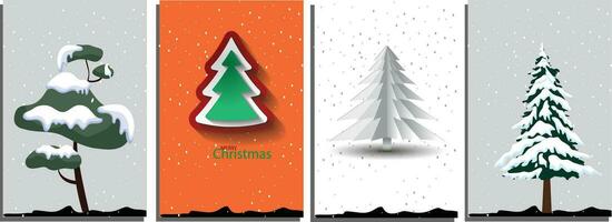 coleção do Natal árvores colorida vetor ilustração dentro plano desenho animado estilo
