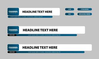 mais baixo terceiro vetor Projeto. conjunto do mais baixo terceiro Barra modelos para quebra notícias, Esportes notícia em televisão, vídeo e meios de comunicação conectados