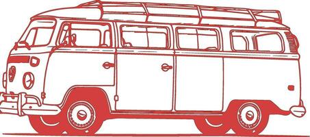 vintage ônibus ilustração vetor