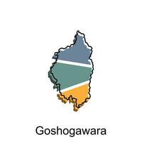 mapa cidade do goshogawara projeto, Alto detalhado vetor mapa - Japão vetor Projeto modelo