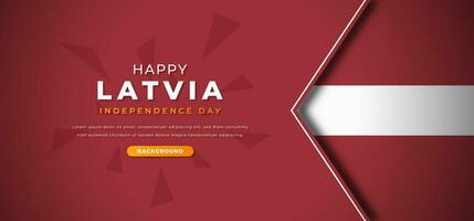 feliz Letônia independência dia Projeto papel cortar formas fundo ilustração para poster, bandeira, anúncio, cumprimento cartão vetor