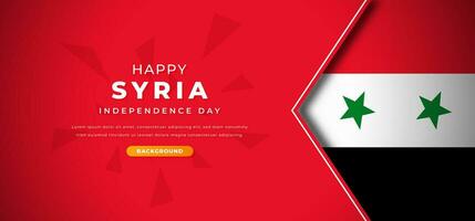feliz Síria independência dia Projeto papel cortar formas fundo ilustração para poster, bandeira, anúncio, cumprimento cartão vetor