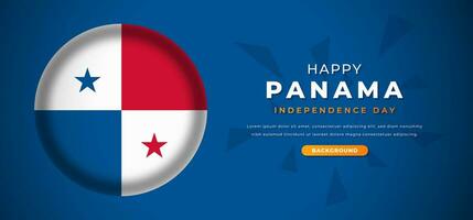 feliz Panamá independência dia Projeto papel cortar formas fundo ilustração para poster, bandeira, anúncio, cumprimento cartão vetor