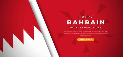 feliz bahrain independência dia Projeto papel cortar formas fundo ilustração para poster, bandeira, anúncio, cumprimento cartão vetor