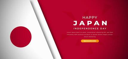 feliz Japão independência dia Projeto papel cortar formas fundo ilustração para poster, bandeira, anúncio, cumprimento cartão vetor