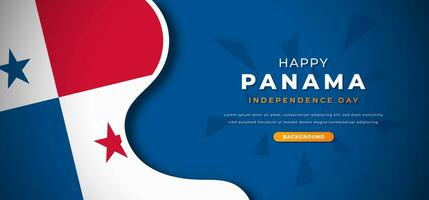 feliz Panamá independência dia Projeto papel cortar formas fundo ilustração para poster, bandeira, anúncio, cumprimento cartão vetor