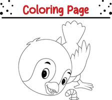 bebê pássaro coloração página para crianças. animal coloração livro vetor