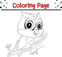 página para colorir de coruja vetor