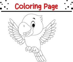 fofa papagaio coloração página vetor